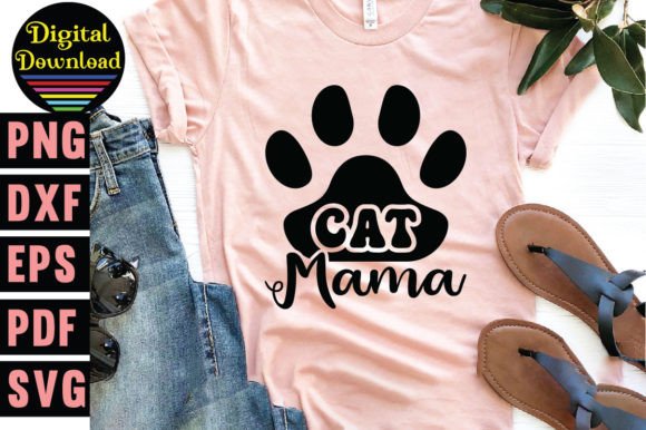 Cat Mama Svg, Cat Svg Graphics for T-Shirt Designs