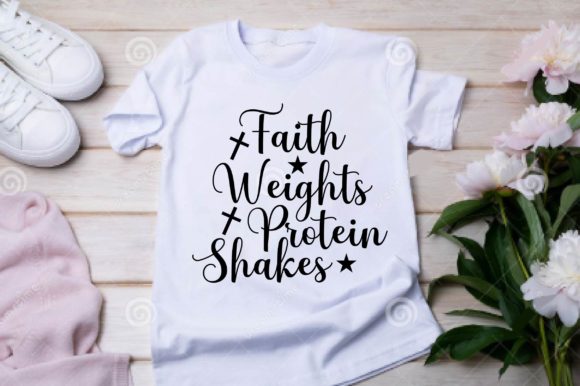 Faith Weights Protein Shakes SVG for Graphics and T-Shirt Designs